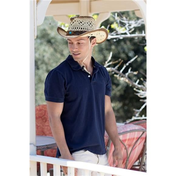 Men & Women's Luxury Woven Straw Cowboy Hat w/Hat Band - Picture 2 of 6